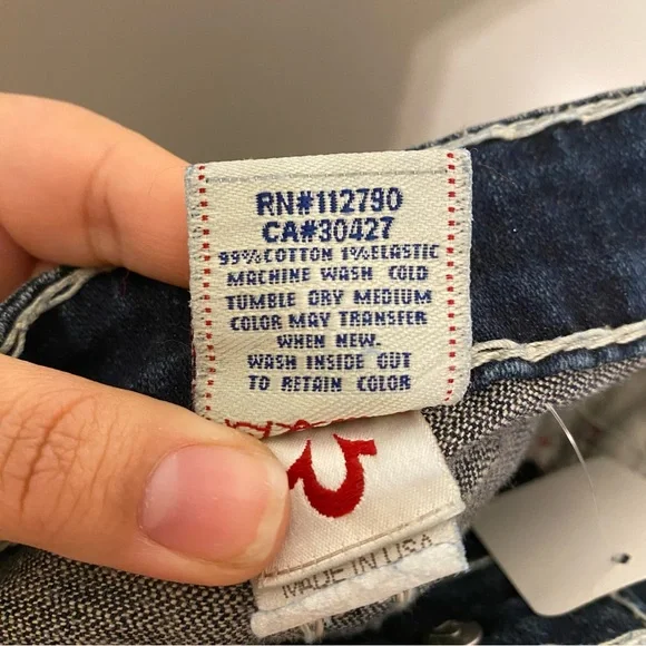 EUC True Religion Vintage Rollingwood Billy Super T White Big Stitch Size 27 - Picture 14 of 14